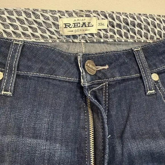 Ariat REAL Denim High Rise Flare Jeans Fringe Detail Women’s 33XL - Picture 9 of 11